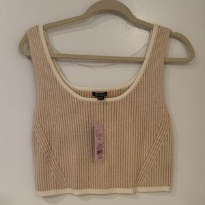 Wild Fable Beige Ribbed Crop Top